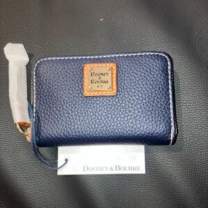 Dooney & Bourke Navy Blue Leather Zip Wallet